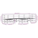 8 részes fehér tömör fenyőfa kerti ülőgarnitúra