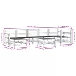 8 részes tömör fenyőfa kerti ülőgarnitúra