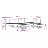 7 részes tömör duglászfenyő kerti ülőgarnitúra