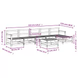 7 részes tömör fenyőfa kerti ülőgarnitúra