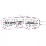 10 részes tömör fenyőfa kerti ülőgarnitúra