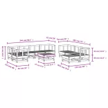 10 részes impregnált fenyőfa kerti pihenőgarnitúra