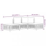 4 részes antracitszürke polyrattan kerti ülőgarnitúra párnákkal