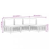 4 részes antracitszürke polyrattan kerti ülőgarnitúra párnákkal