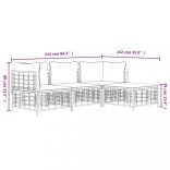 4 részes antracitszürke polyrattan kerti ülőgarnitúra párnákkal