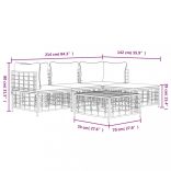 4 részes antracitszürke polyrattan kerti ülőgarnitúra párnákkal