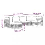 6 részes antracitszürke polyrattan kerti ülőgarnitúra párnákkal