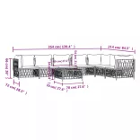 8 részes fehér acél kerti ülőgarnitúra párnákkal
