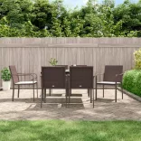 7 részes polyrattan és acél kerti étkezőgarnitúra párnával