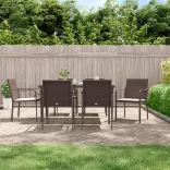 7 részes polyrattan és acél kerti étkezőgarnitúra párnával