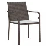 7 részes polyrattan és acél kerti étkezőgarnitúra párnával