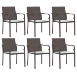 7 részes polyrattan és acél kerti étkezőgarnitúra párnával