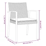 7 részes polyrattan és acél kerti étkezőgarnitúra párnával