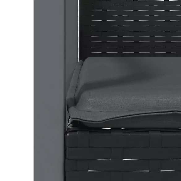 7 részes polyrattan és acél kerti étkezőgarnitúra párnával