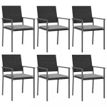 7 részes polyrattan és acél kerti étkezőgarnitúra párnával