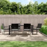 7 részes polyrattan és acél kerti étkezőgarnitúra párnával