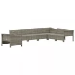 7 részes szürke polyrattan kerti ülőgarnitúra párnákkal