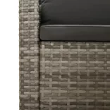 11 részes szürke polyrattan kerti ülőgarnitúra párnákkal