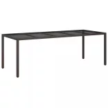 9 részes barna polyrattan kerti étkezőgarnitúra párnákkal