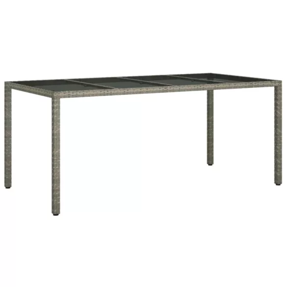 7 részes szürke polyrattan kerti étkezőgarnitúra párnával