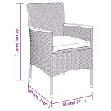 7 részes szürke polyrattan kerti étkezőgarnitúra párnával