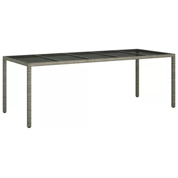 11 részes szürke polyrattan kerti ülőgarnitúra párnákkal