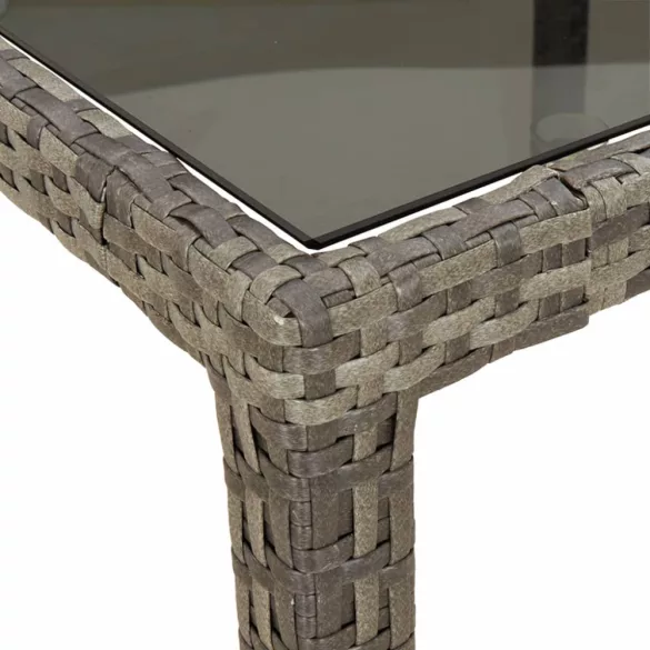 11 részes szürke polyrattan kerti ülőgarnitúra párnákkal