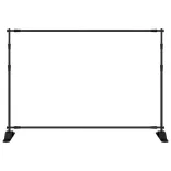 2 db fekete acél háttérállvány 305 x 243 cm