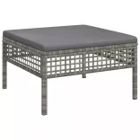 8 részes szürke polyrattan kerti ülőgarnitúra párnákkal