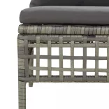 13 részes szürke polyrattan kerti ülőgarnitúra párnákkal