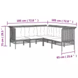 13 részes szürke polyrattan kerti ülőgarnitúra párnákkal