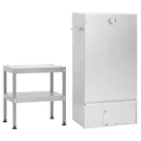 horganyzott acél BBQ füstölőkemence asztallal