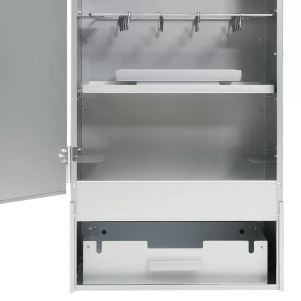 horganyzott acél BBQ füstölőkemence asztallal