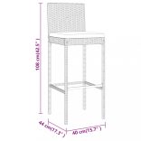 9 részes szürke polyrattan kerti bárszett párnával