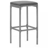 7 részes szürke polyrattan kerti bárszett párnákkal