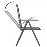 9 részes antracitszürke acél kerti étkezőgarnitúra