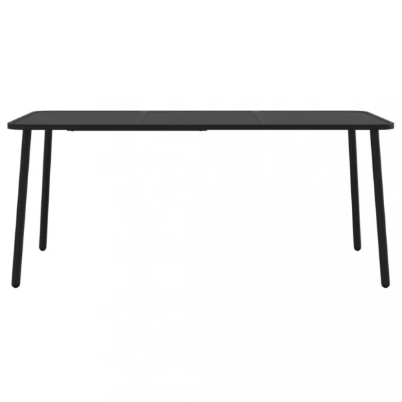 9 részes antracitszürke acél kerti étkezőgarnitúra