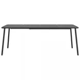 9 részes antracitszürke acél kerti étkezőgarnitúra