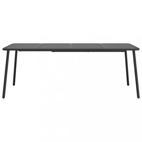 9 részes antracitszürke acél kerti étkezőgarnitúra