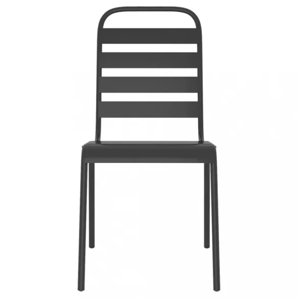 11 részes antracitszürke acél kerti étkezőgarnitúra