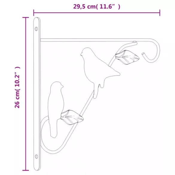 4 db fekete acél függő kaspótartó kaspóval