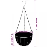 4 db fekete acél függő kaspótartó kaspóval