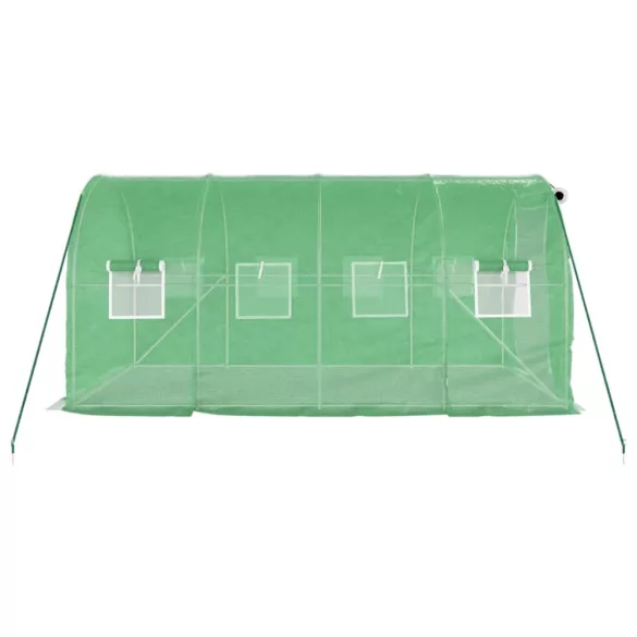 zöld acélvázas melegház 8 m² 4 x 2 x 2 m