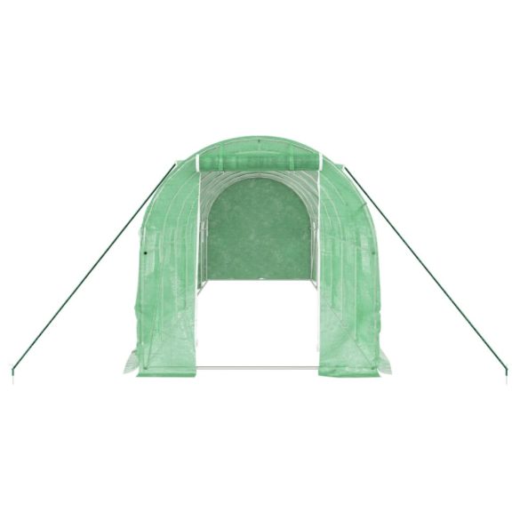 zöld acélvázas melegház 12 m² 6 x 2 x 2 m