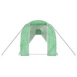 zöld acélvázas melegház 48 m² 24 x 2 x 2 m