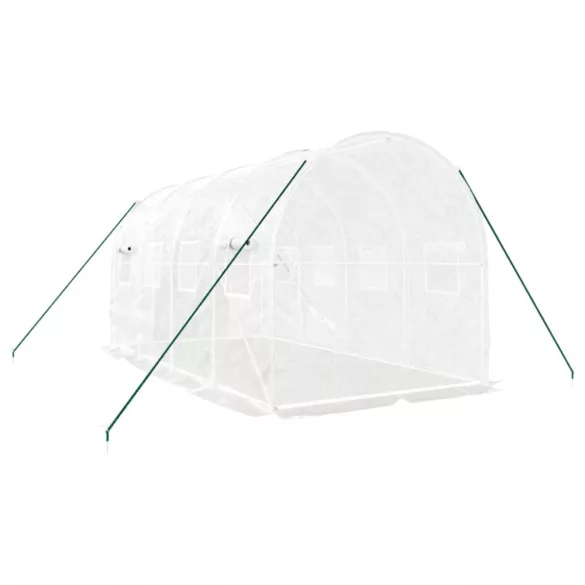 fehér acélvázas melegház 8 m² 4 x 2 x 2 m