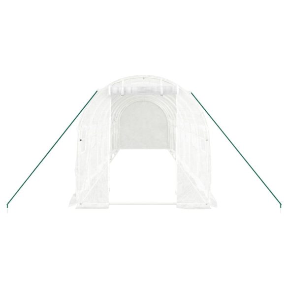 fehér acélvázas melegház 16 m² 8 x 2 x 2 m