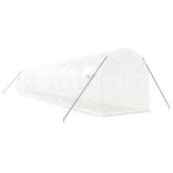 fehér acélvázas melegház 24 m² 12x2x2 m