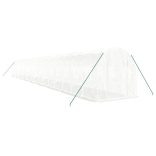 fehér acélvázas melegház 36 m² 18 x 2 x 2 m