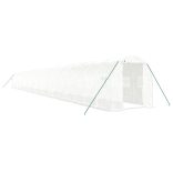 fehér acélvázas melegház 44 m² 22x2x2 m